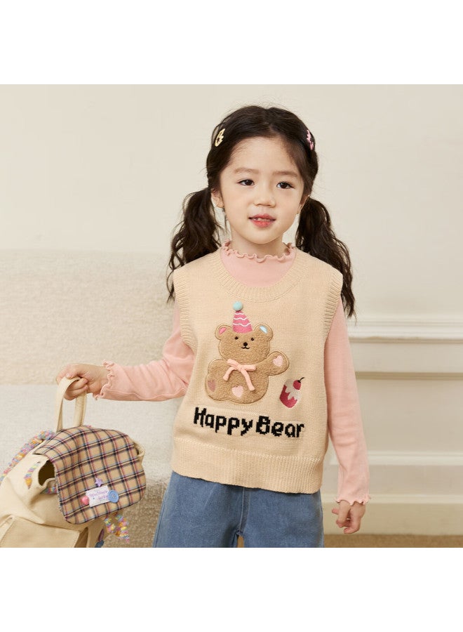 Luson Little O Treasure Okids Pattern Sweater Vest Girls Energetic Autumn New Girls Versatile Tank Top - Image 1