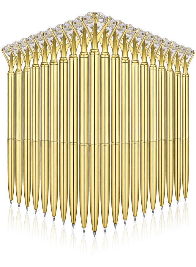 Tobeelec 30 Pcs Bulk Diamond Pens with Crystal Bridal Shower Gifts Metal Bling Ballpoint Pens with Black Ink for Bridal Shower Wedding Party Office School (Gold) - Image 1