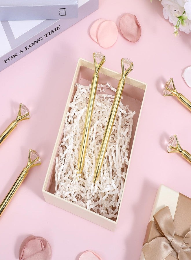 Tobeelec 30 Pcs Bulk Diamond Pens with Crystal Bridal Shower Gifts Metal Bling Ballpoint Pens with Black Ink for Bridal Shower Wedding Party Office School (Gold) - Image 4