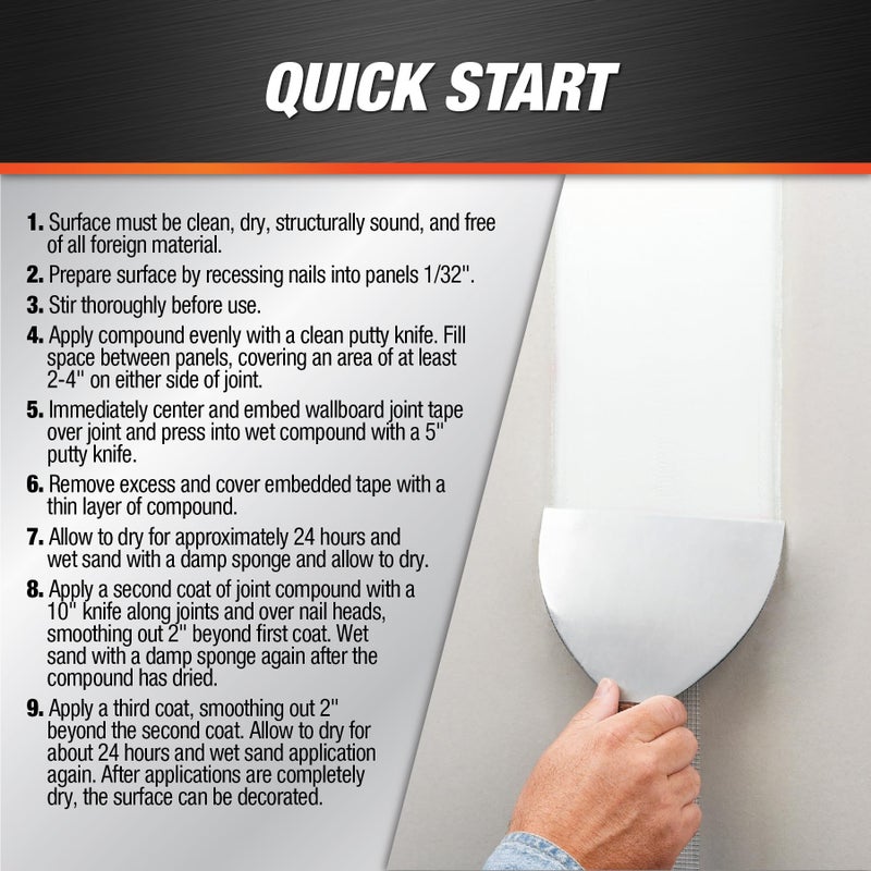 Dap مركب مفاصل لوح الجدران داب 10100، أبيض، 3 باوند - Image 3