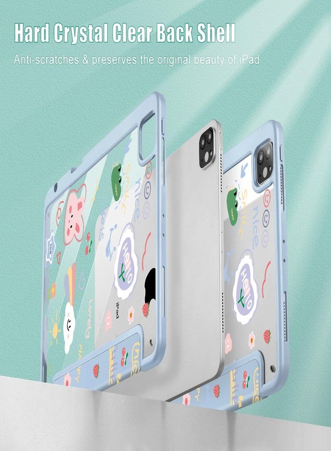May Chen for iPad Pro 11 inch M2 4th Generation 2022, iPad Pro 11 3rd/2nd/1st Gen, Case with Transparent Shockproof Back Cover [Built-in Pencil Holder, Auto Sleep/Wake, Cartoon Stick Figure - Image 4