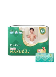 MAKUKU MAKUKU Diapers ProCare Pants, Size 7, XXXLarge, 26 Pcs + MAKUKU Nappy Bags 50 Pcs 
