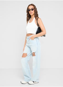 Ginger Halter Neck Ribbed Vest  - Image 4