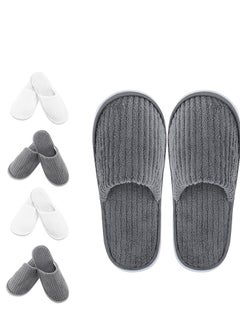 Tanyaz Disposable Slippers, 5 Pairs Closed Toe Spa Slippers Coral Fleece Washable Home Slippers for Women Men Guests Hotels House Slippers Housewarming Party Indoors Bathroom Traveling  - Image 1