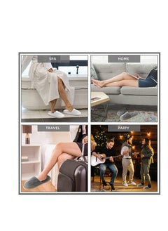 Tanyaz Disposable Slippers, 5 Pairs Closed Toe Spa Slippers Coral Fleece Washable Home Slippers for Women Men Guests Hotels House Slippers Housewarming Party Indoors Bathroom Traveling  - Image 2