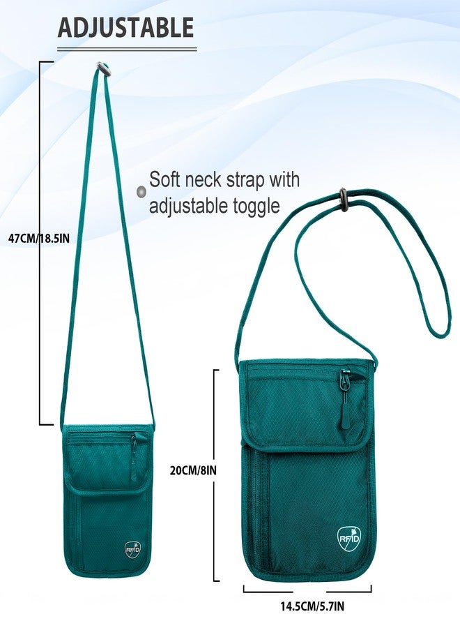 SUPACOOL Neck Wallet, RFID Blocking Passport Holder, Travel Pouch, Hidden Neck Pouch for Travel, Green - Image 2