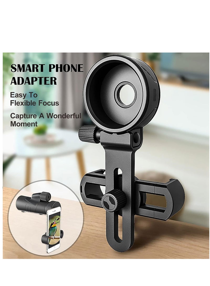Telescope Phone Mount Universal Quick Aligned Telescope Smart Phone Adapter Holder Compatible with Spotting Scope Telescope Microscope Monocular Binocular Fit All Brands of Smartphones - Image 2