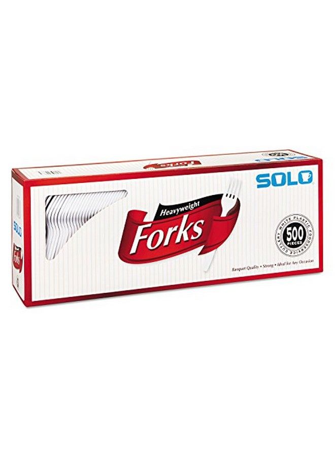 Solo White Heavyweight Forks 500 Ct - Image 1
