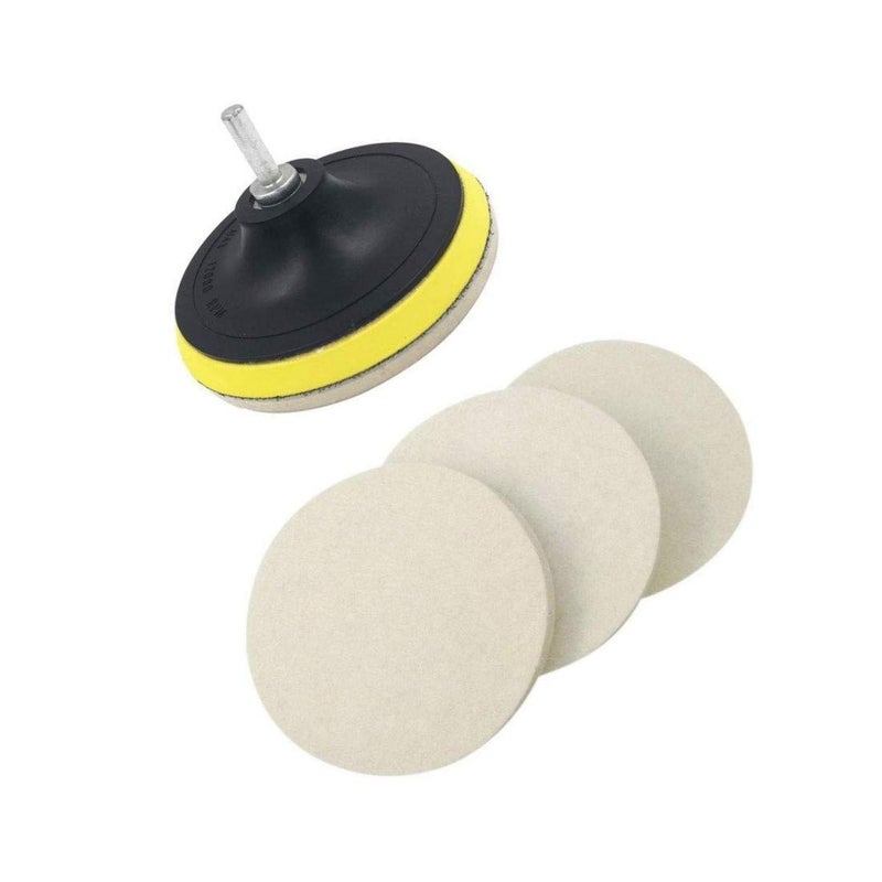 DIY Crafts DIY Crafts 6"inch 1 Set, 2 Pc Felt Pad, Backing Pad; Universal Nut; Wool Polishers Polishing Clean Buffing Pad Bonnet for Upholstery Care, Furniture (6"inch 1 Set, 2 Pc Felt Pad)  - Image 2