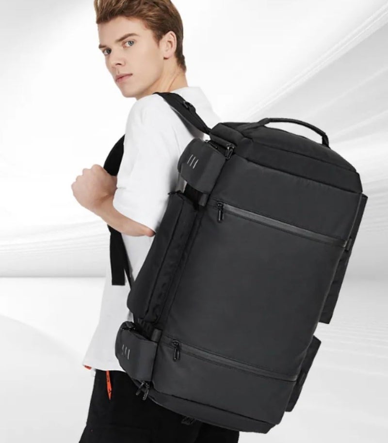 OZUKO Travel Backpack for Gym Hiking Camping Business Travel with Antitheft Design 52L Large Capacity Sneaker Storage, Black, 9326 - Image 2