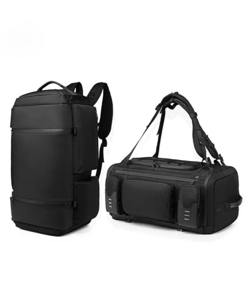 OZUKO Travel Backpack for Gym Hiking Camping Business Travel with Antitheft Design 52L Large Capacity Sneaker Storage, Black, 9326 - Image 4