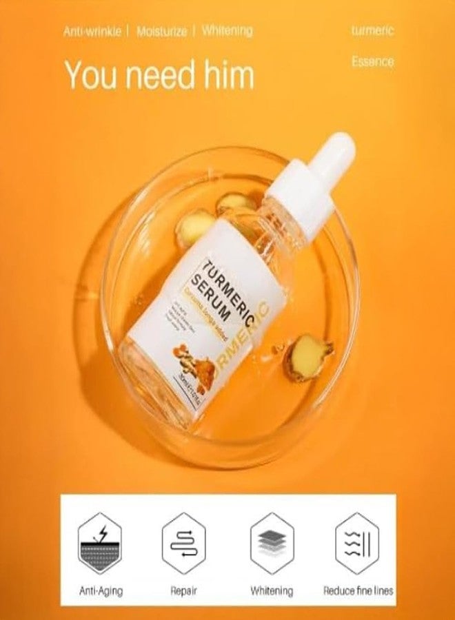 ZeroLuxury® Natural Radiance, Skin Brightening, Healthy and Supple Skin for All Skin Types with Radiant Glow Turmeric Face and Body Serum-30ml (Pack Of 2) - Image 4