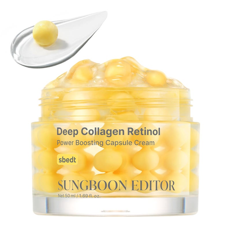 SUNGBOON EDITOR Deep Collagen Retinol Capsule Cream FirmLooking Moisturizer for Fine Lines Dry Skin with Copper Peptide White Spicules Adenosine Korean Skincare 169 fl oz - Image 2