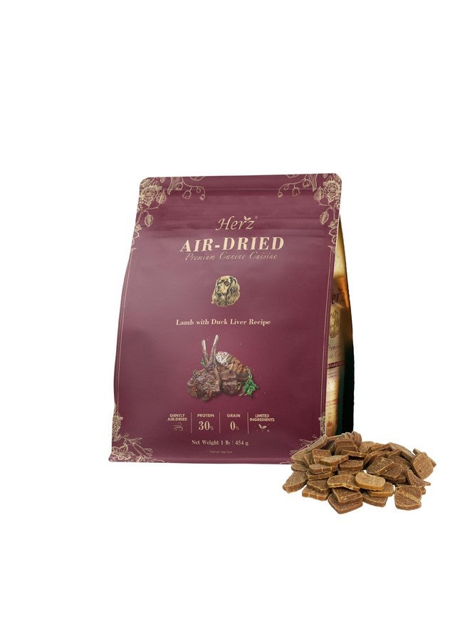 Herz Air-Dried Dog Food - Lamb & Duck Liver Recipe (1 lb) | All-Natural, High-Protein, Grain-Free, Limited Ingredients, Complete & Balanced, Premium Canine Cuisine - Image 1