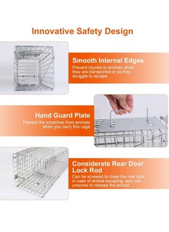 0TO1 TECH Large Live Animal Trap Cage, Small Animal Trap for Humane Catch & Release Foldable Cage, Durable Cat Trap Cage for Bobcat Squirrel Stray Cats Gopher Skunk Raccoon(95 * 34 * 32cm)  - Image 2