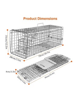 0TO1 TECH Large Live Animal Trap Cage, Small Animal Trap for Humane Catch & Release Foldable Cage, Durable Cat Trap Cage for Bobcat Squirrel Stray Cats Gopher Skunk Raccoon(95 * 34 * 32cm)  - Image 5