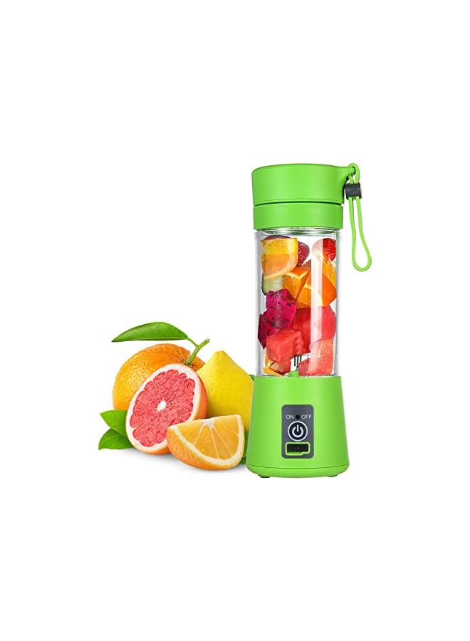1st Usb Mini Electric Fruit Juicer Handheld Smoothie Maker Blender Green - Image 1
