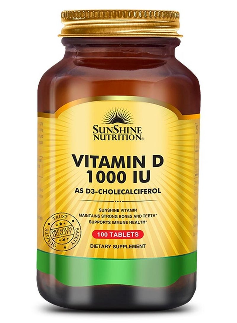 سنشاين نيوترشن Sunshine Nutrition Vitamin D 1000 IU 100 Tablets