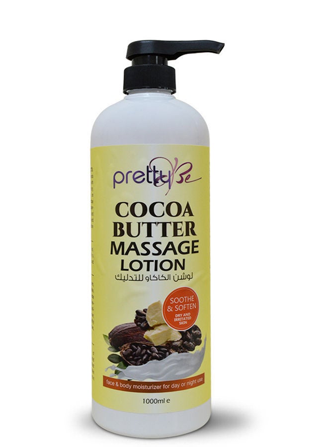 Pretty Be Face & Body Moisturizer Massage Lotion Cocoa Butter 1000ml - Image 1