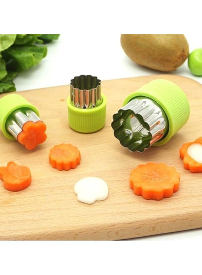 Set of 10 Vegetable Cutter Shapes, Mini Stainless Steel Fruit and Cookie Cutter, Flower, Star, Heart and Animal Molds, Decorative Food Cutter Tools for Sandwiches, Cheese, Bread and Vegetables - Image 1