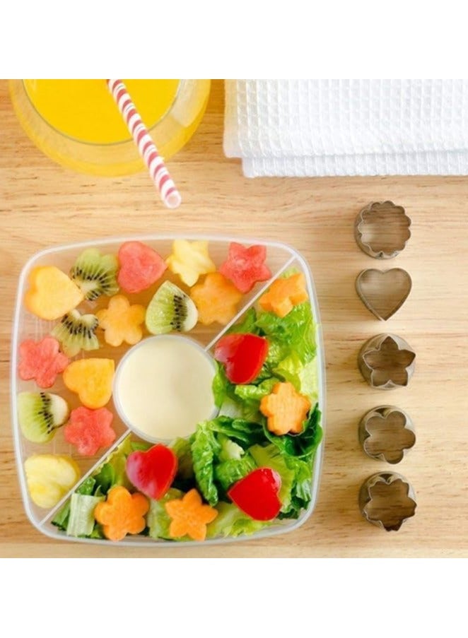 Set of 10 Vegetable Cutter Shapes, Mini Stainless Steel Fruit and Cookie Cutter, Flower, Star, Heart and Animal Molds, Decorative Food Cutter Tools for Sandwiches, Cheese, Bread and Vegetables - Image 2