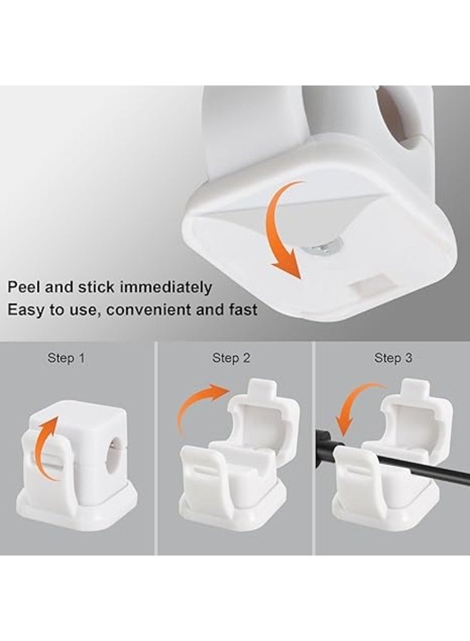 H.F.J HFJ 6-Pack Adhesive Cable Organizer – Charger and Cord Management Clips for Home, Office, Wall, Desktop, and Nightstand. Ideal for Power Cords, USB Cables, TV Wires, and PC Accessories. (WHITE) - Image 4