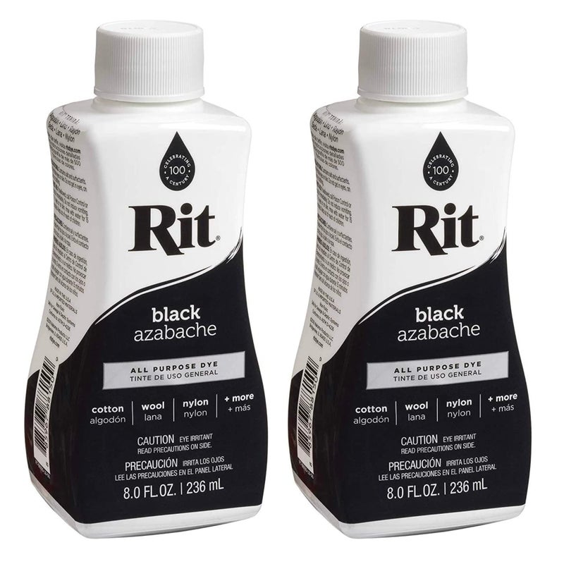 Rit Dye Liquid Fabric Dye, 8 fl oz, Black, 2-Pack - Image 1