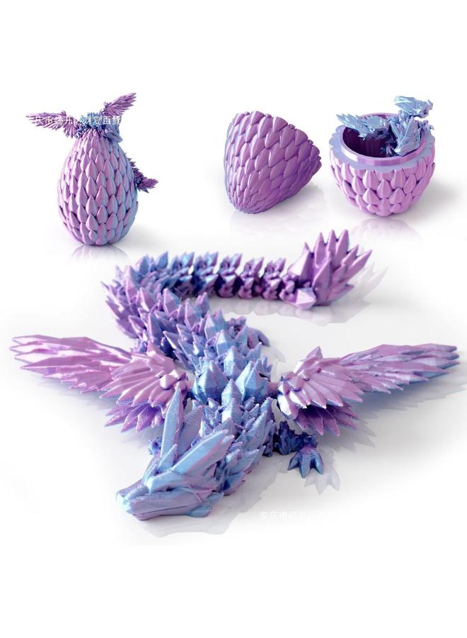 3D Printing Dragon Egg Suit Wings Flying Dragon Egg Suit Gift Online Red Creative Ornaments Handmade-Color:Dragon Scale Egg Set With Wings Yellow Green 13cm+22.5cm Dragon  - Image 4