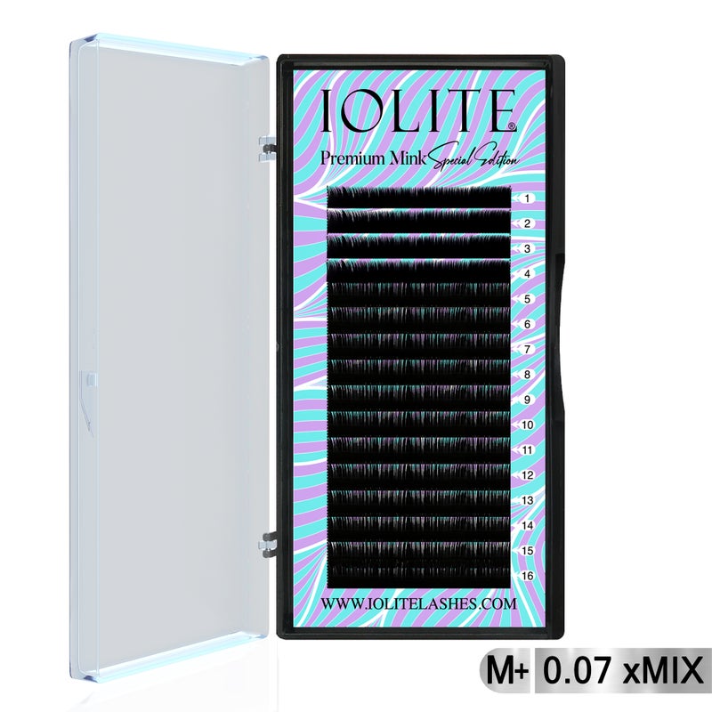 IOLITE Premium Mink  False Eyelash Extension M+ Curl Individual Lashes.07T 6 to 15mm & Mix - MIX