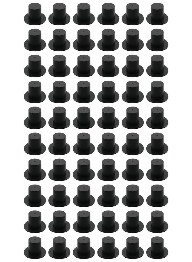 JCBIZ 60PCS Black Mini Plastic Decorative Cap Top Hats DIY Decorative Hat Crafts DIY Cake Decoration for Christmas Party Birthday Party, 27x16x12 - Image 1