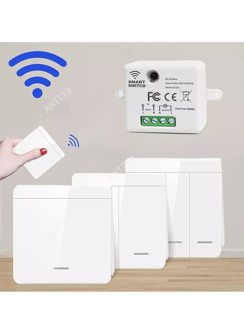 Generic - Touch Light Switch Wireless Remote Control 433MHz AC 85V-250V 10A Receiver 86 Wall Panel For Smart Home Ceiling Lamp LED - Image 1
