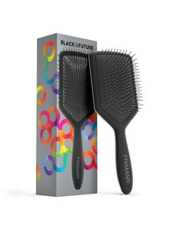 framar Framar Detangler Brush Paddle Brush  Elegant Detangling Brush No more Tangles Hair Brush  Hair Brushes for women men and children Black 