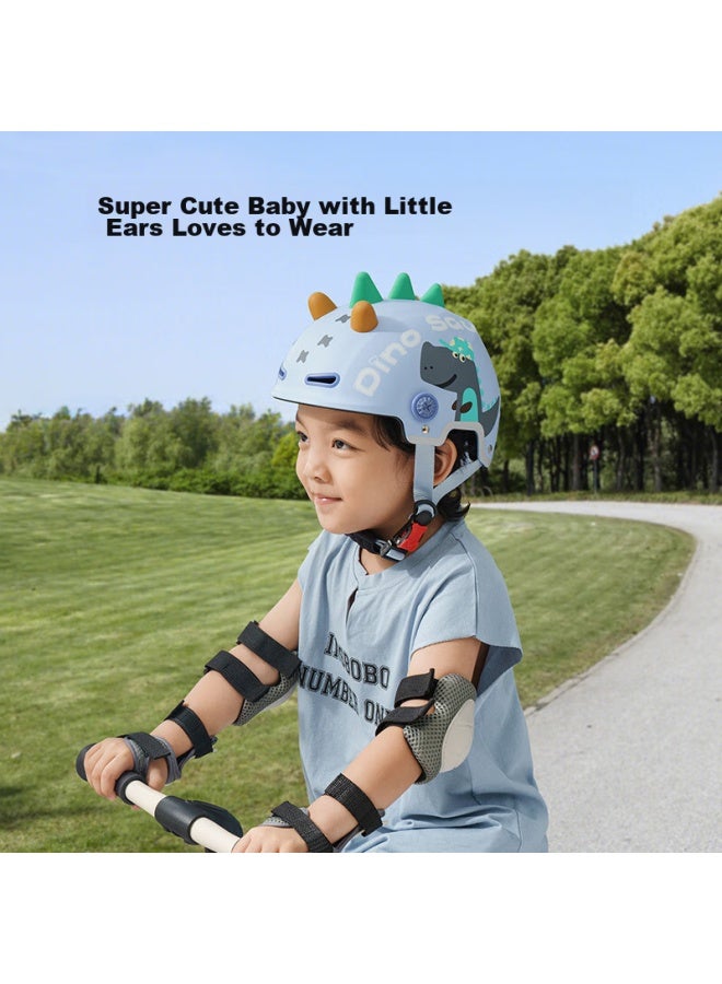 JD.com Jd Jingzao Children's Electric Bike Helmet, Upgraded Version With New National Standard A-class 3c Certification, Thickened Cushioning Layer, Electric Scooter Dinosaur Style, 53-55cm - Image 3