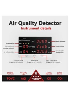 Excefore Air Quality Monitor, Multifunctional Air Gas Detector, Professional Tester for CO2 Formaldehyde(HCHO) TVOC/AQI, Real Time Data&Mean Value Recording, for Home School Office Car  - Image 2