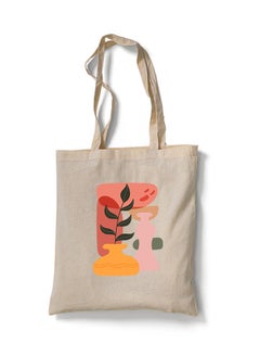 Reusable Eco-Friendly Cotton Canvas Tote Bag/ Shopping/ Shoulder Bag Vase Leaf