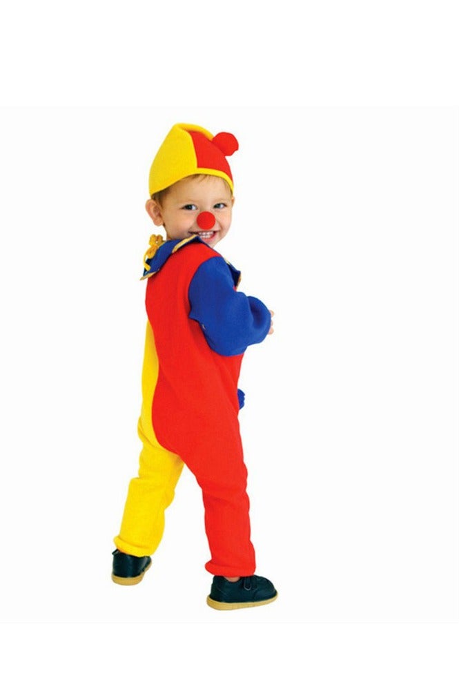 Halloween children's 3-piece clown set, including hat, nose and jumpsuit. Costumed party costume for children, cute and playful clown outfit. - Image 2