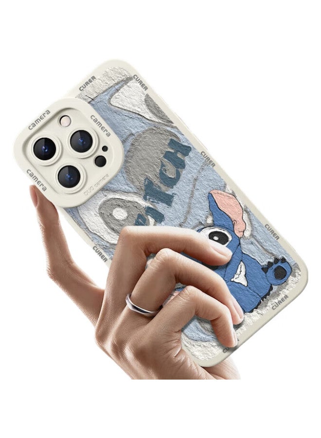 Xp Compatible With Apple 16 Pro Phone Case, Full Lens Protection, Iphone 16 Pro Soft Shell, Heat Dissipation, Silicone Cartoon Creative Design, For Men And Women, Couples, Shockproof - Antique White Cute Dizi - Image 1