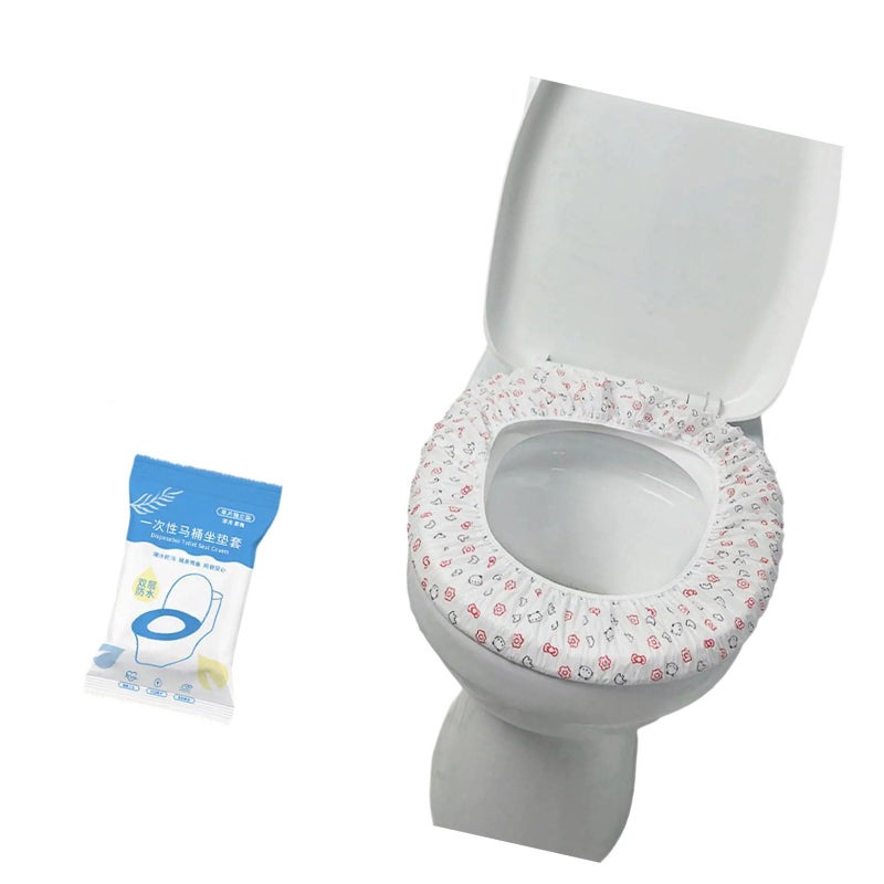 Double Layer Printed Toilet Seat Covers 100 Pack Thickened Nonwoven Fabric For Travel And Public Restrooms - Image 5