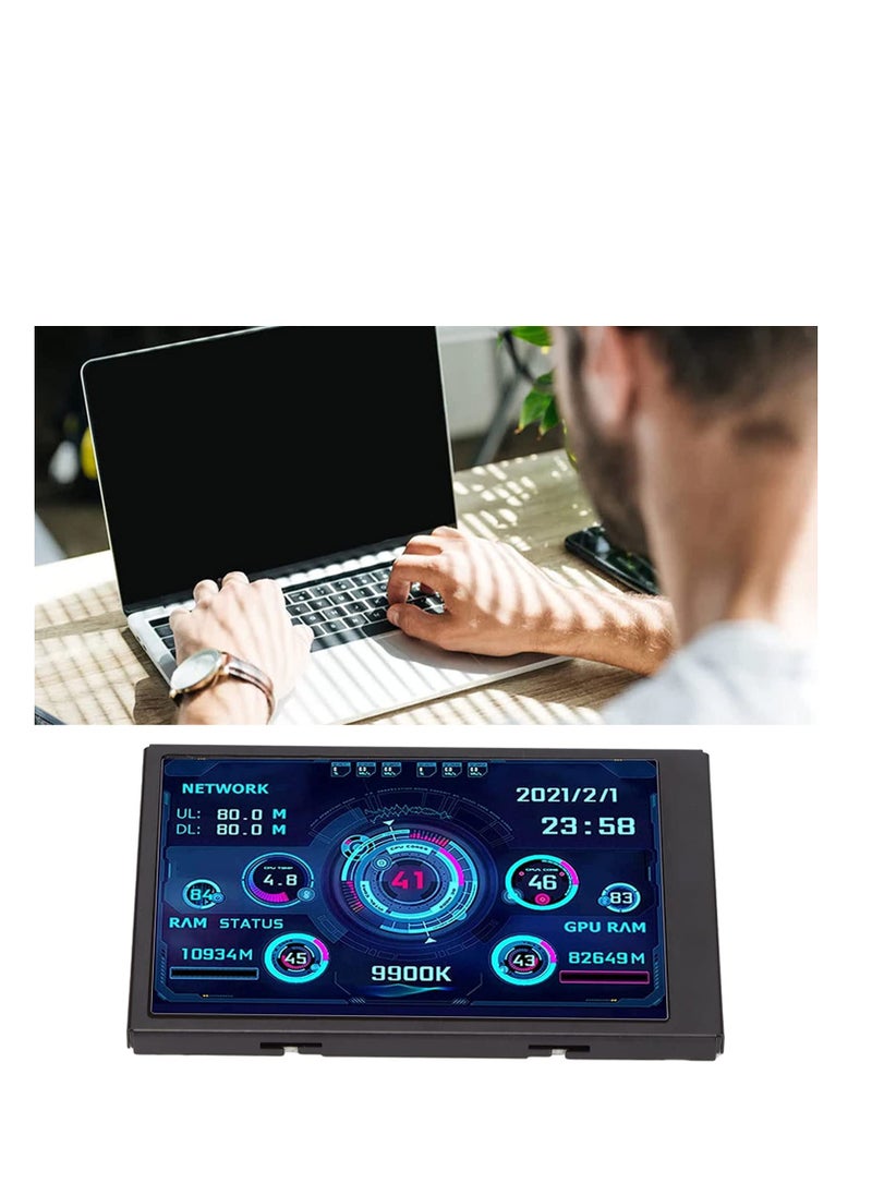 فورتي شاشة الكمبيوتر 3.5 بوصة IPS USB شاشة صغيرة وحدة المعالجة المركزية RAM HDD عرض درجة حرارة البيانات 360 درجة شاشة من النوع C لحالة الكمبيوتر  - Image 5