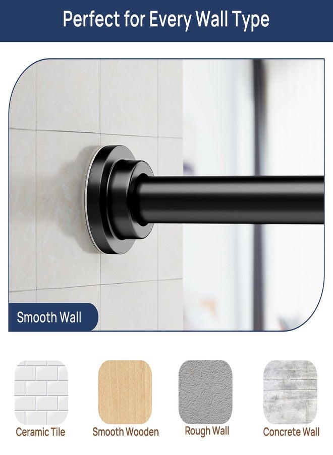ENJOYBASICS Adjustable Spring Tension Curtain Rods 32 to 78 Inches, Stainless Steel Matte Black Shower Rod No Drilling for Window, Bathroom, Closet, Room Divider, 7/8" Diameter, 2 Pack - Image 5