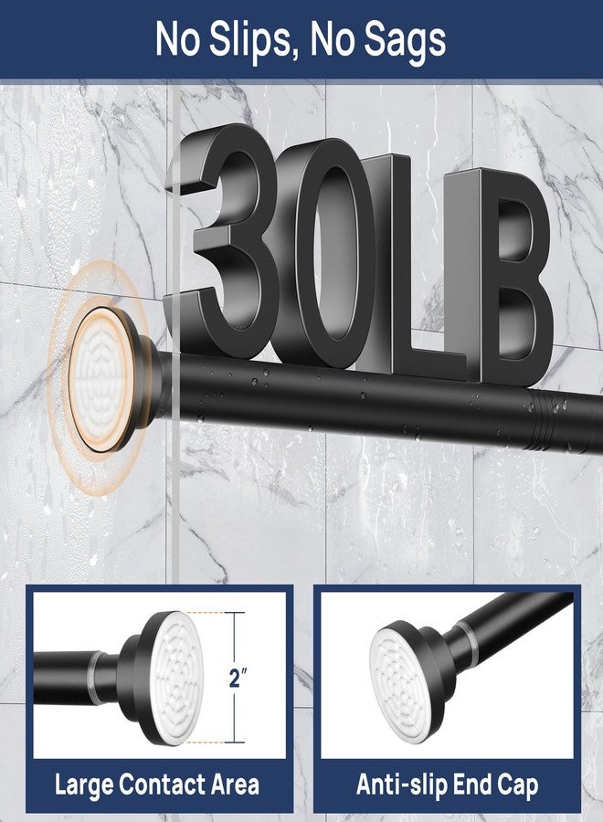 ENJOYBASICS Adjustable Spring Tension Curtain Rods 32 to 78 Inches, Stainless Steel Matte Black Shower Rod No Drilling for Window, Bathroom, Closet, Room Divider, 7/8" Diameter, 2 Pack - Image 4