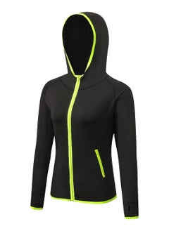 Loquat Women Quick Dry Breathable Elastic Coat Black/Green  - Image 1