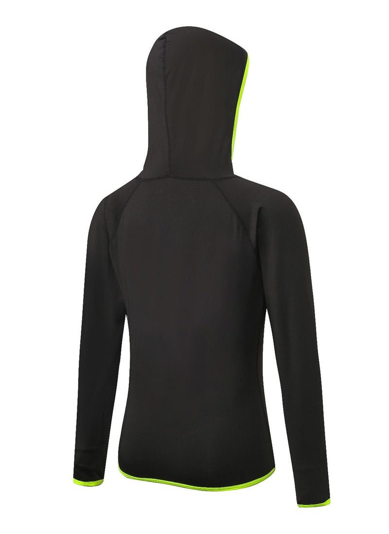 Loquat Women Quick Dry Breathable Elastic Coat Black/Green  - Image 2