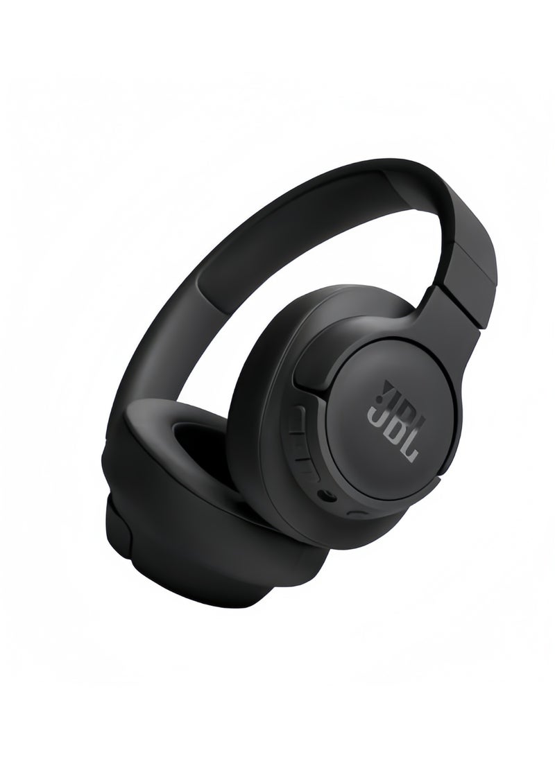 JBL Tune 720Bt Wireless Over Ear Headphones Pure Bass Sound 76H Battery Hands-Free Call Plus Voice Aware Multi Point Connection Lightweight And Foldable Detachable Audio Cable Black - Image 1