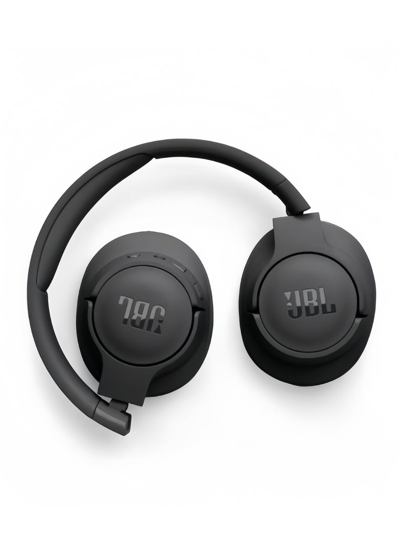 JBL Tune 720Bt Wireless Over Ear Headphones Pure Bass Sound 76H Battery Hands-Free Call Plus Voice Aware Multi Point Connection Lightweight And Foldable Detachable Audio Cable Black - Image 3