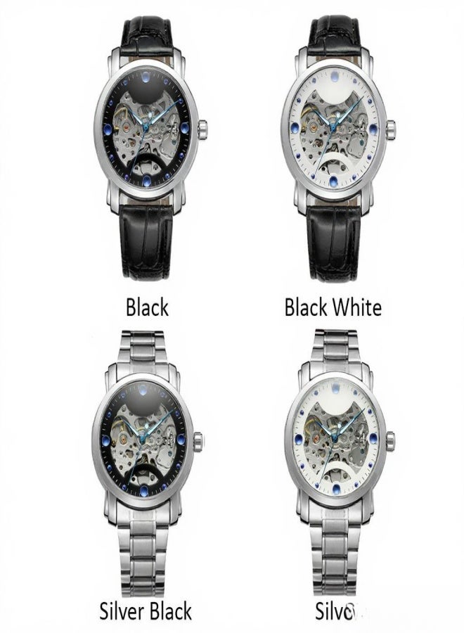 وينر ساعة يد رجالية ميكانيكية أنيقة وعصرية، مزودة بسوار من الجلد والفولاذ المقاوم للصدأ، مقاومة للماء حتى عمق 30 مترًا، تعمل بنظام التعبئة الذاتية. - Image 5