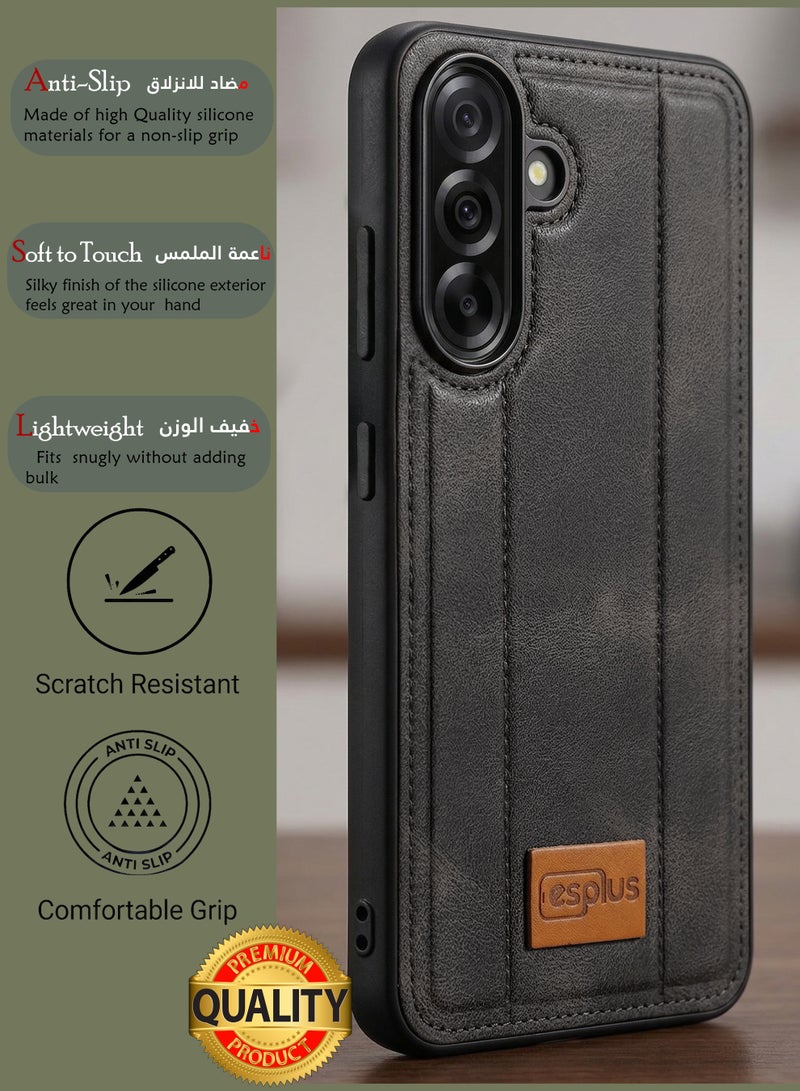 Samsung Galaxy A36 5g Premium Silicone Leather Finish Back Case  | High Quality Silicone Case Cover Designed for Samsung Galaxy A36 5g  | Ultimate Impact Protection ,Shockproof, Anti-Fingerprint , Comfortable feel and Durable back protection Case for Samsung Galaxy A36 5g  - Black - Image 2