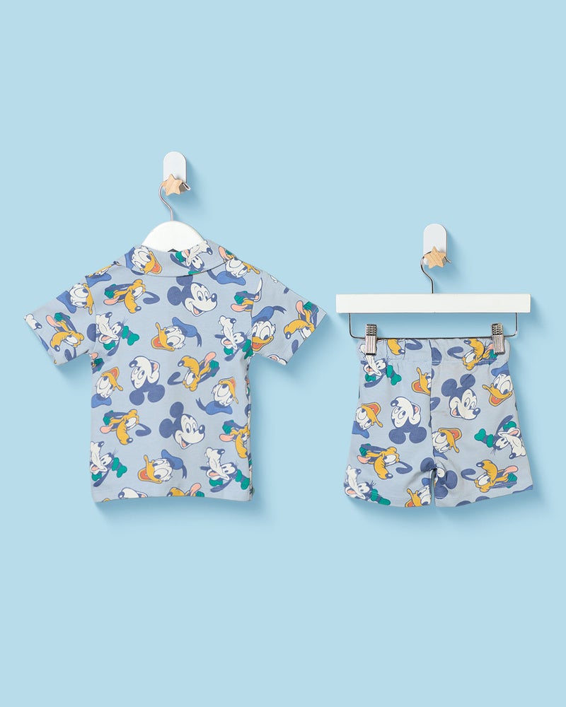 REDTAG Infant Boys Blue Mickey Mouse Print Pyjama Set - Image 5
