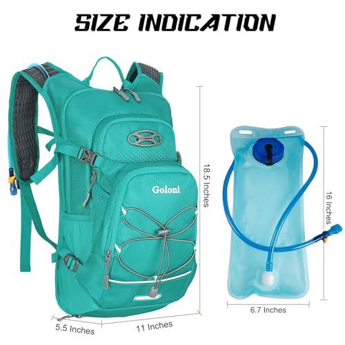 Goloni Hydration Backpack,Lightweight Hiking Backpack with 2L Water Bladder,Insulation Water Backpack for Men Women,Hydration Pack for Biking, Running, Festival,Camping - Image 2