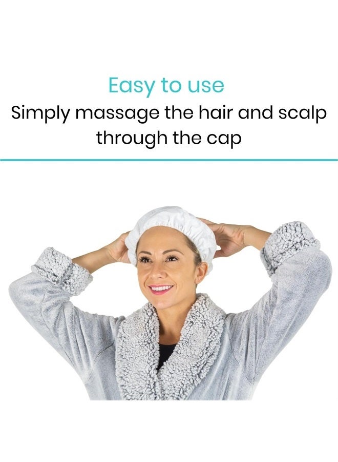 VIVE No Rinse Shampoo Cap (6 pcs) - Soft Shower Caps with Conditioner - Scentless Hair Wash and Care - Disposable, Waterless and Microwavable - Perfect for Post-Surgery, Elderly and Rehabilitation (Wh - Image 2